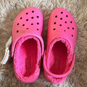 Crocs Pink Crush with Fleece Lining